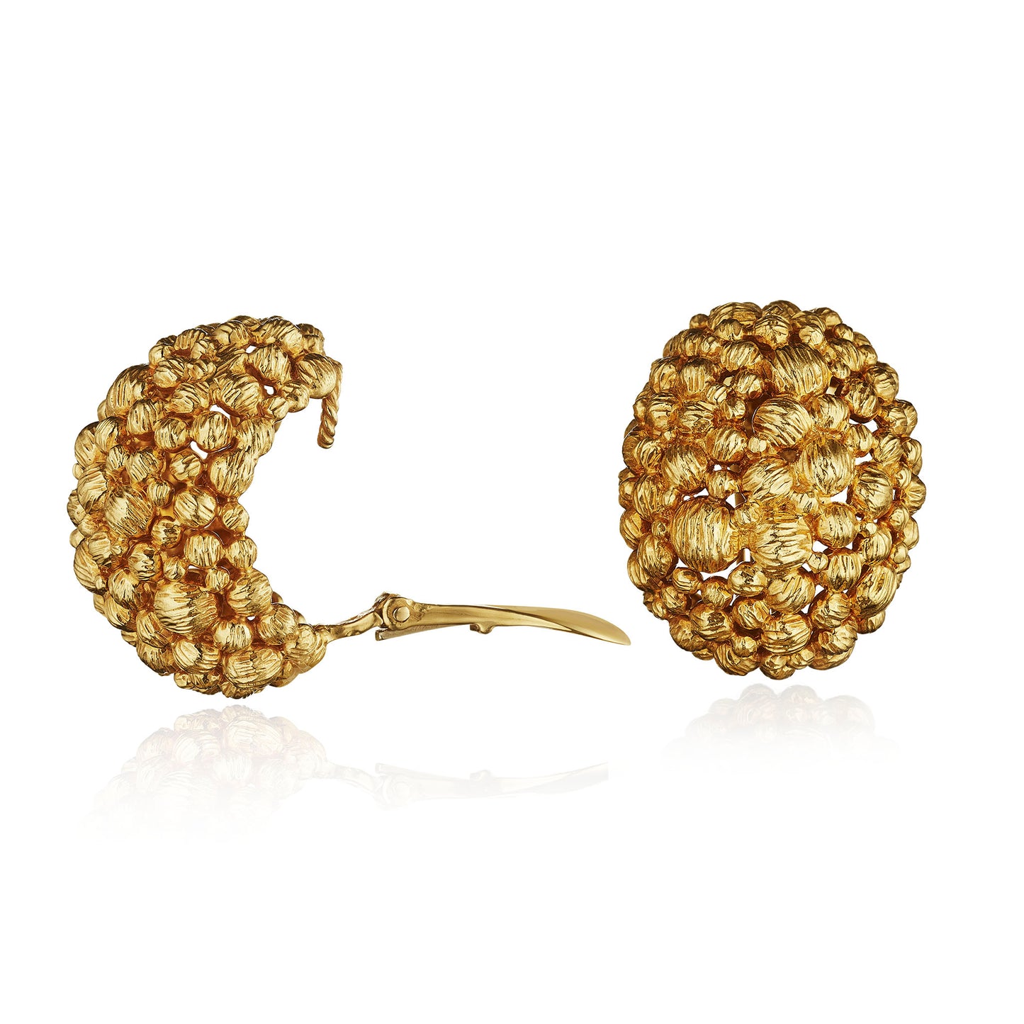 Macklowe Gallery David Webb Textured Gold Earrings