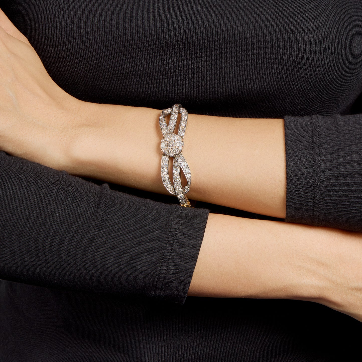 Macklowe Gallery Antique Diamond Bangle Bracelet