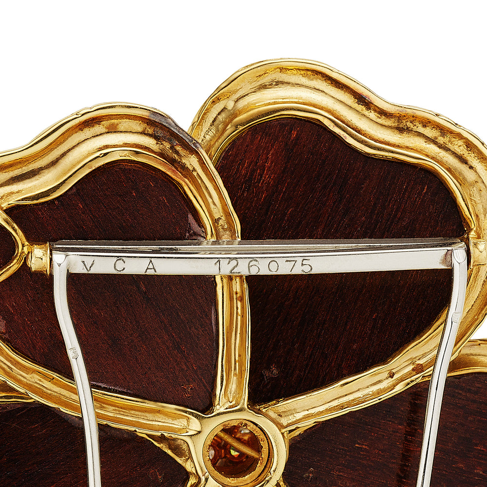 
                      
                        Macklowe Gallery 1970s Van Cleef & Arpels Paris "Nerval" Clematis Clip Brooch
                      
                    