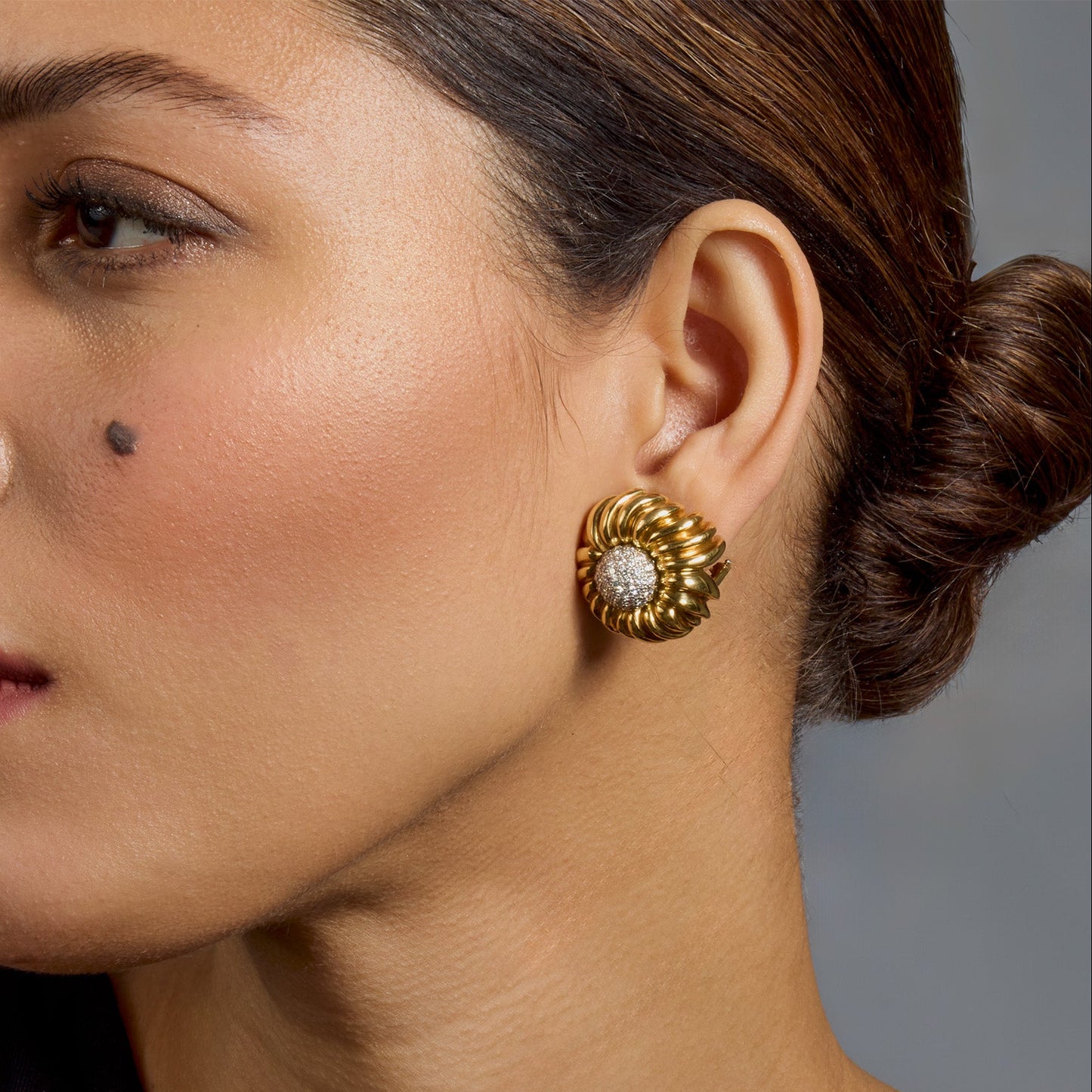 Macklowe Gallery Tiffany & Co. Diamond Flower Clip Earrings