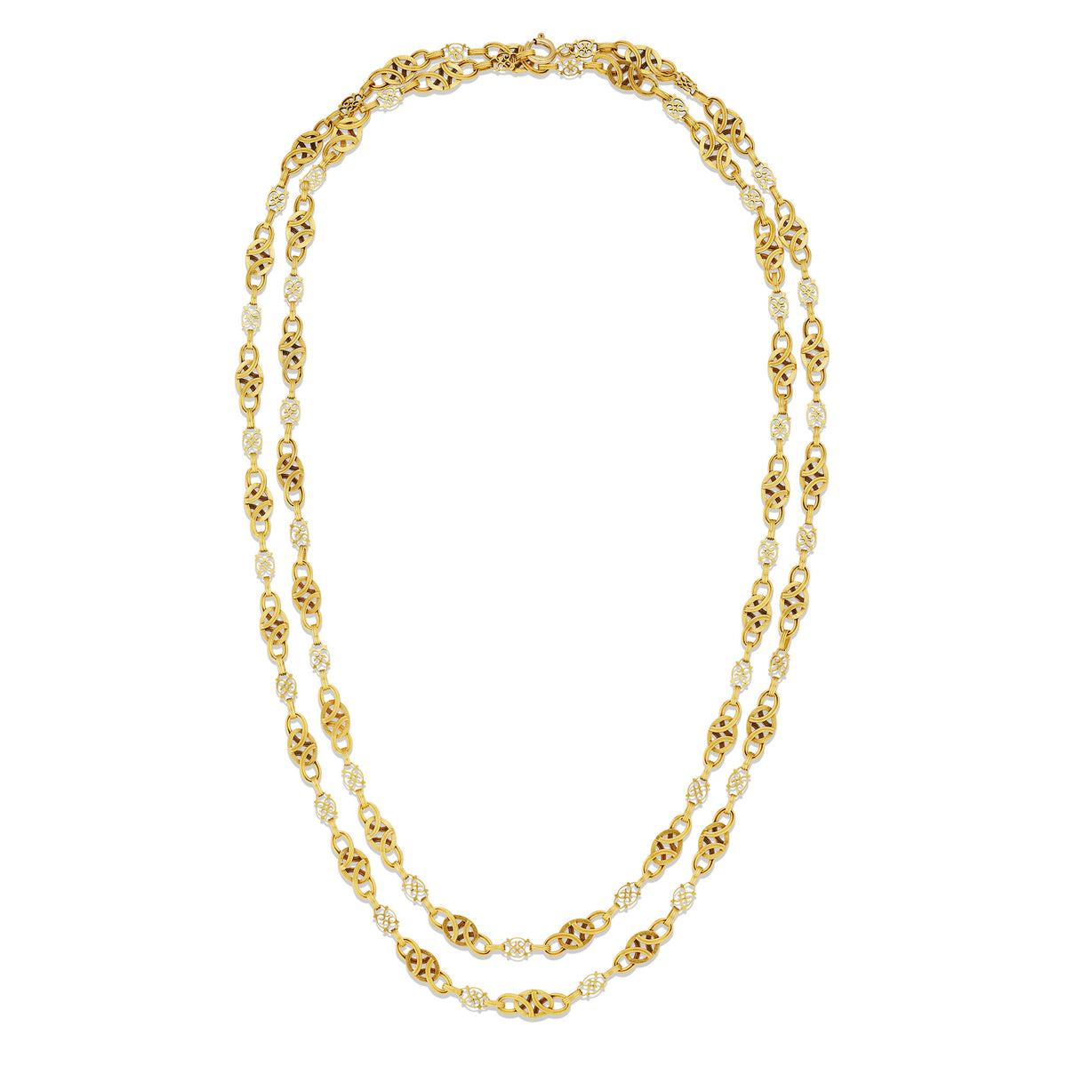 Macklowe Gallery Antique French 18K Gold Chain Necklace