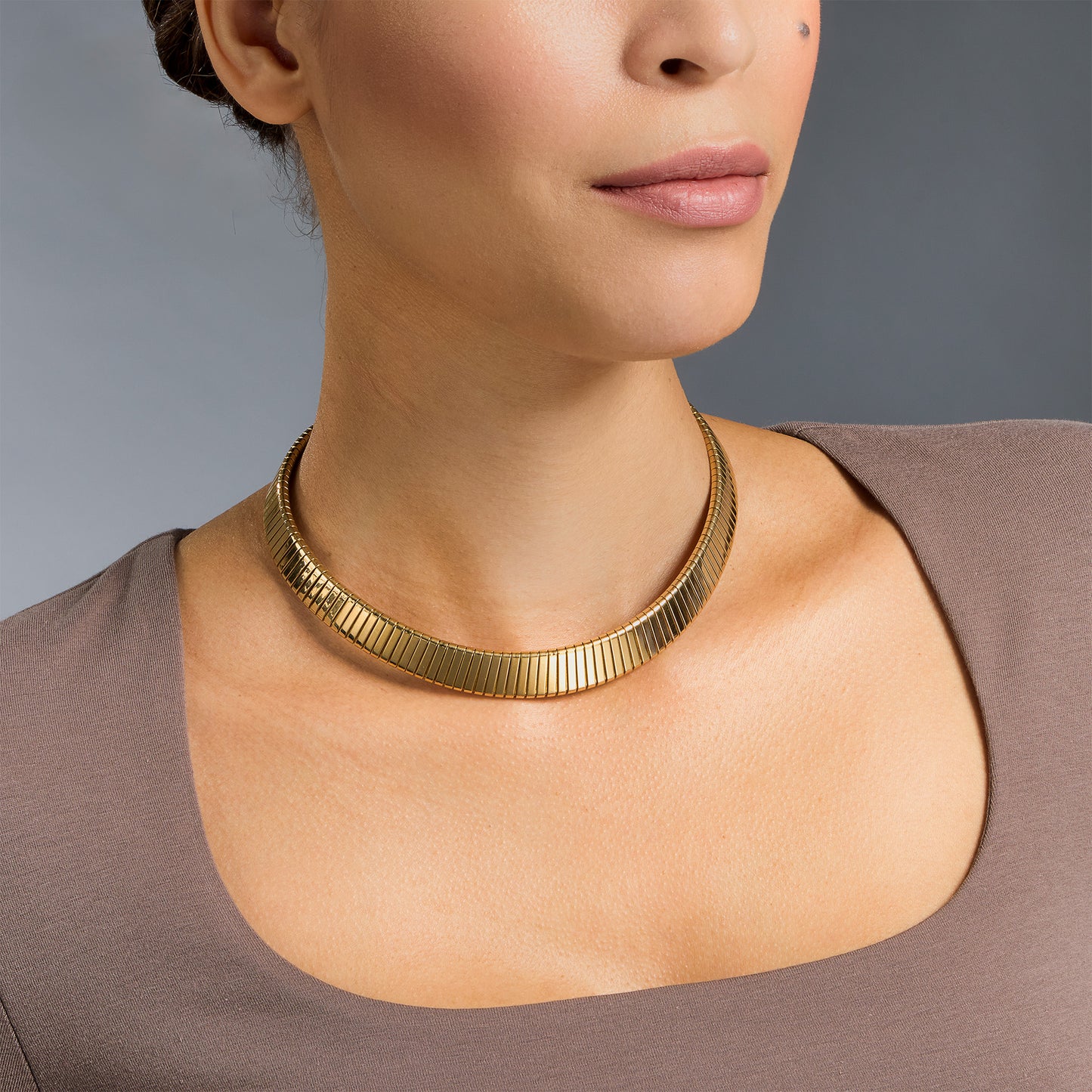 Macklowe Gallery Bulgari 18K Gold Tubogas Necklace