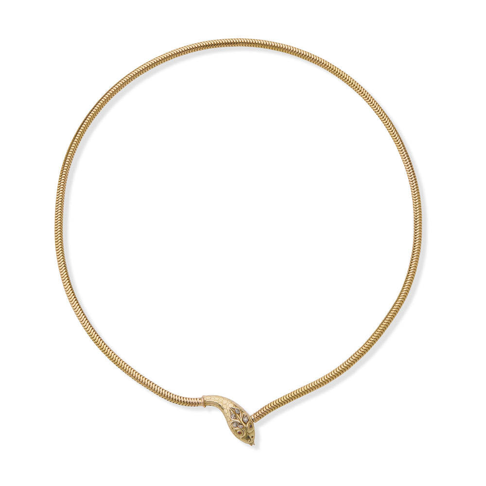 Macklowe Gallery Antique 18K Gold Snake Necklace