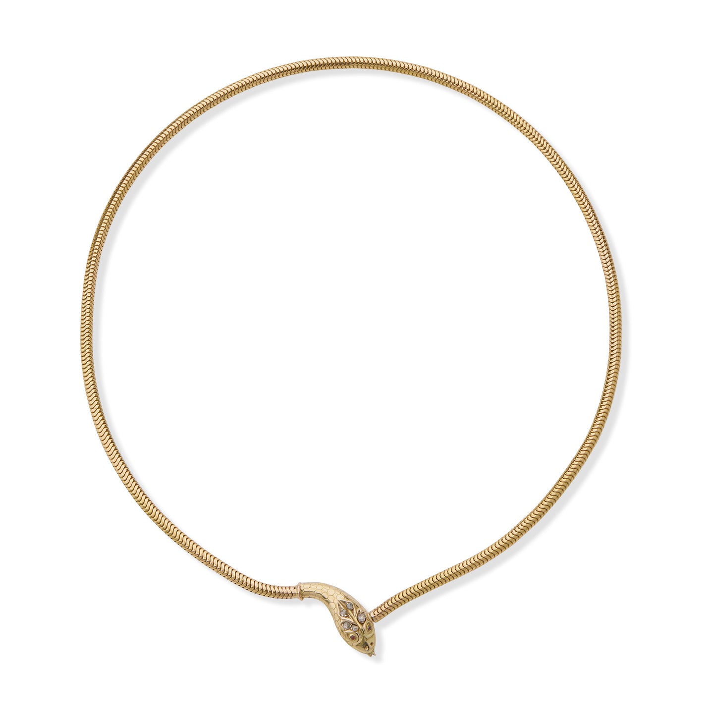 Macklowe Gallery Antique 18K Gold Snake Necklace