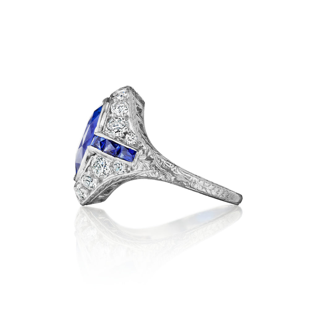 
                      
                        Macklowe Gallery Marcus & Co. Art Deco AGL No-Heat Ceylon Sapphire Ring
                      
                    