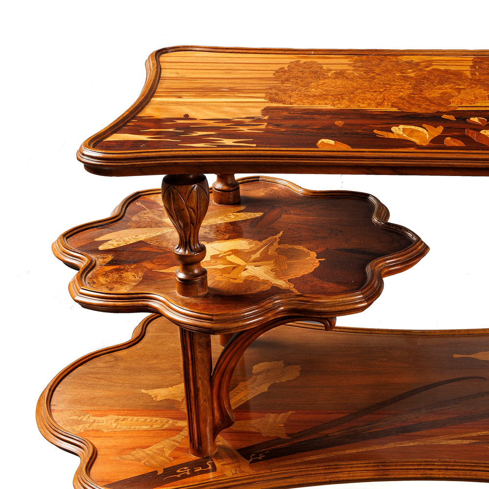 
                      
                        Macklowe Gallery Émile Gallé “Fleur de l’Eau” Three-tiered Table
                      
                    