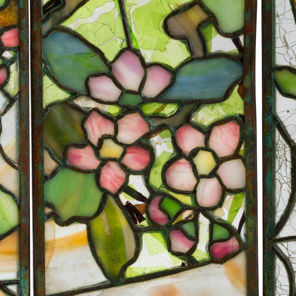 
                      
                        Macklowe Gallery Tiffany Studios New York "Cobweb and Apple Blossom" Tea Screen
                      
                    