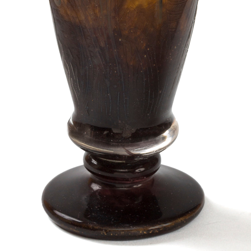 
                      
                        Macklowe Gallery Daum Nancy Enameled and Etched Orchid Landscape Glass Vase 
                      
                    