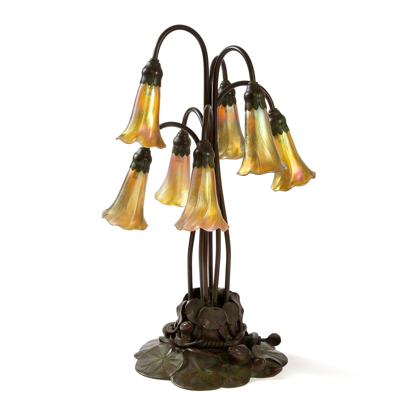 Macklowe Gallery Tiffany Studios New York "Seven Light Lily" Table Lamp