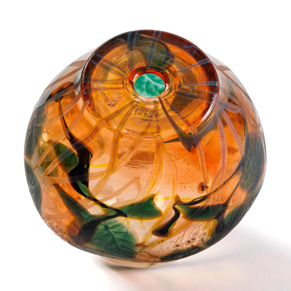 
                      
                        Macklowe Gallery Tiffany Studios New York "Leaf & Vine" Wheel-Carved Favrile Glass Vase
                      
                    