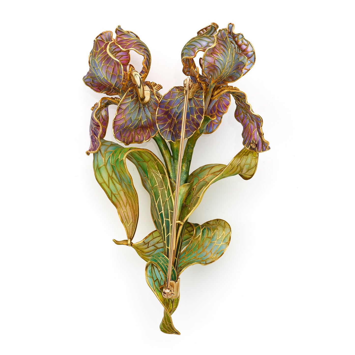 Macklowe Gallery Marcus & Co. Art Nouveau Enamel Iris Brooch