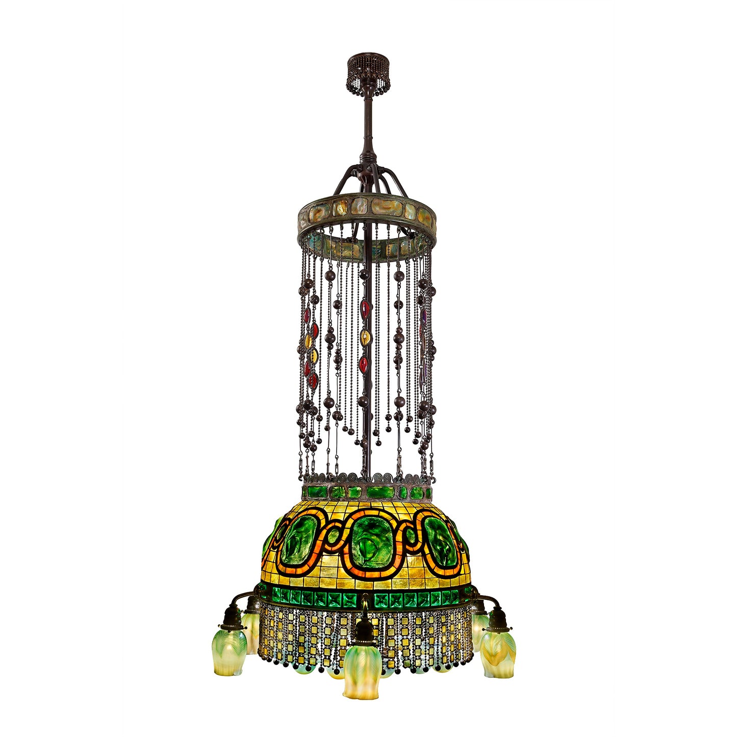 Macklowe Gallery Tiffany Glass and Decorating Company Moorish Turtleback Chandelier