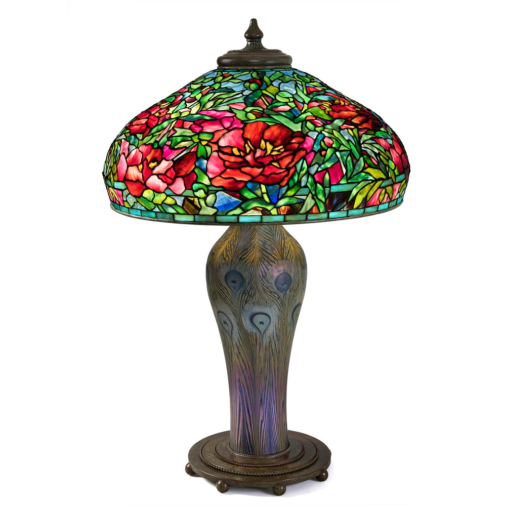 Macklowe Gallery Tiffany Studios New York "Elaborate Peony" Table Lamp