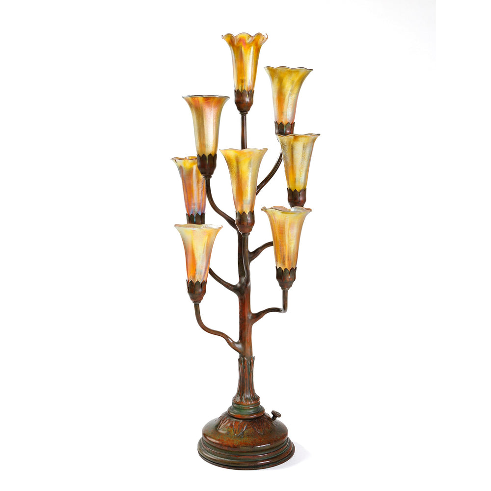 Macklowe Gallery Tiffany Studios New York "Eight-Light" Lily Tree Table Lamp