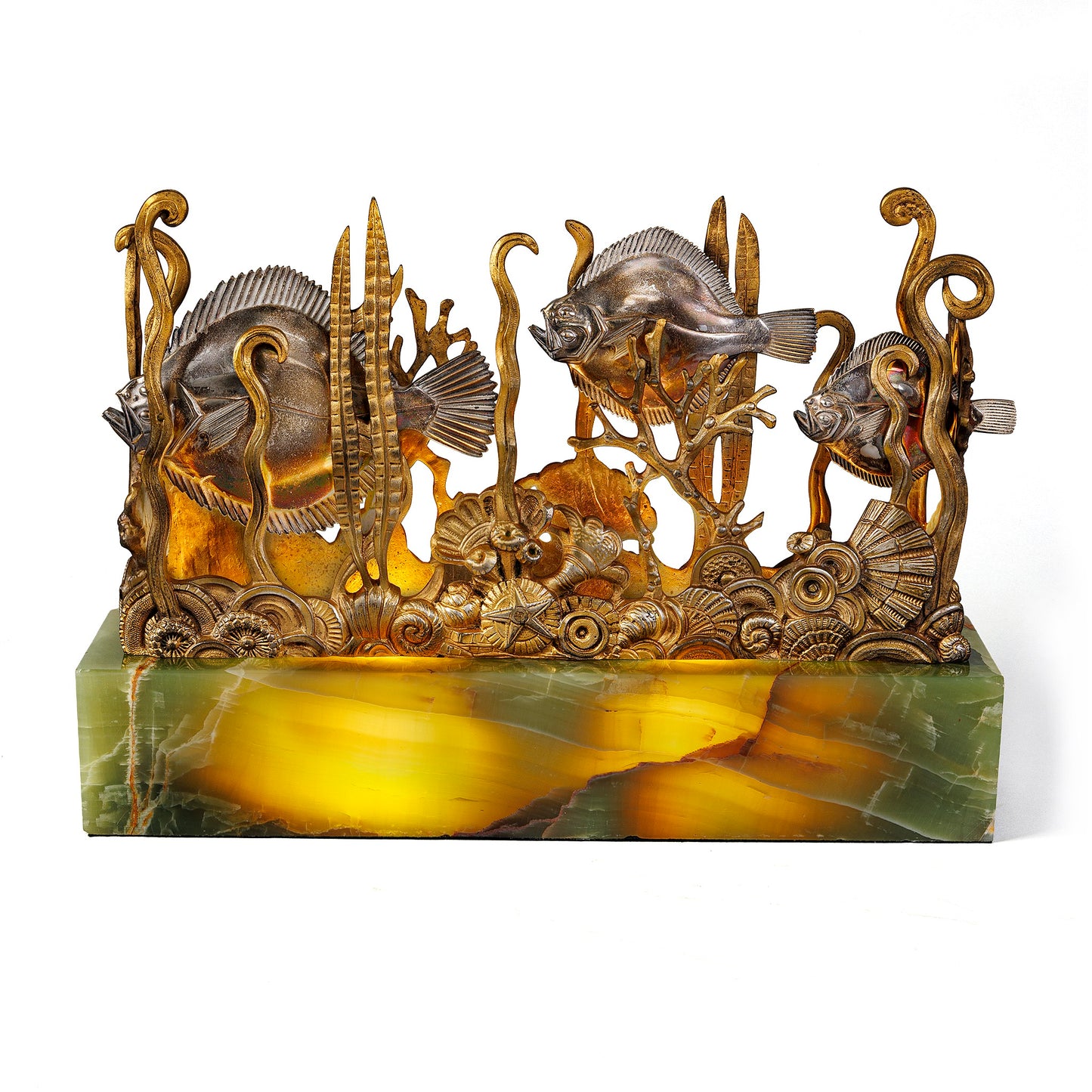 Macklowe Gallery Marcel-André Bouraine "Turbot" Illuminated Aquarium Sculpture