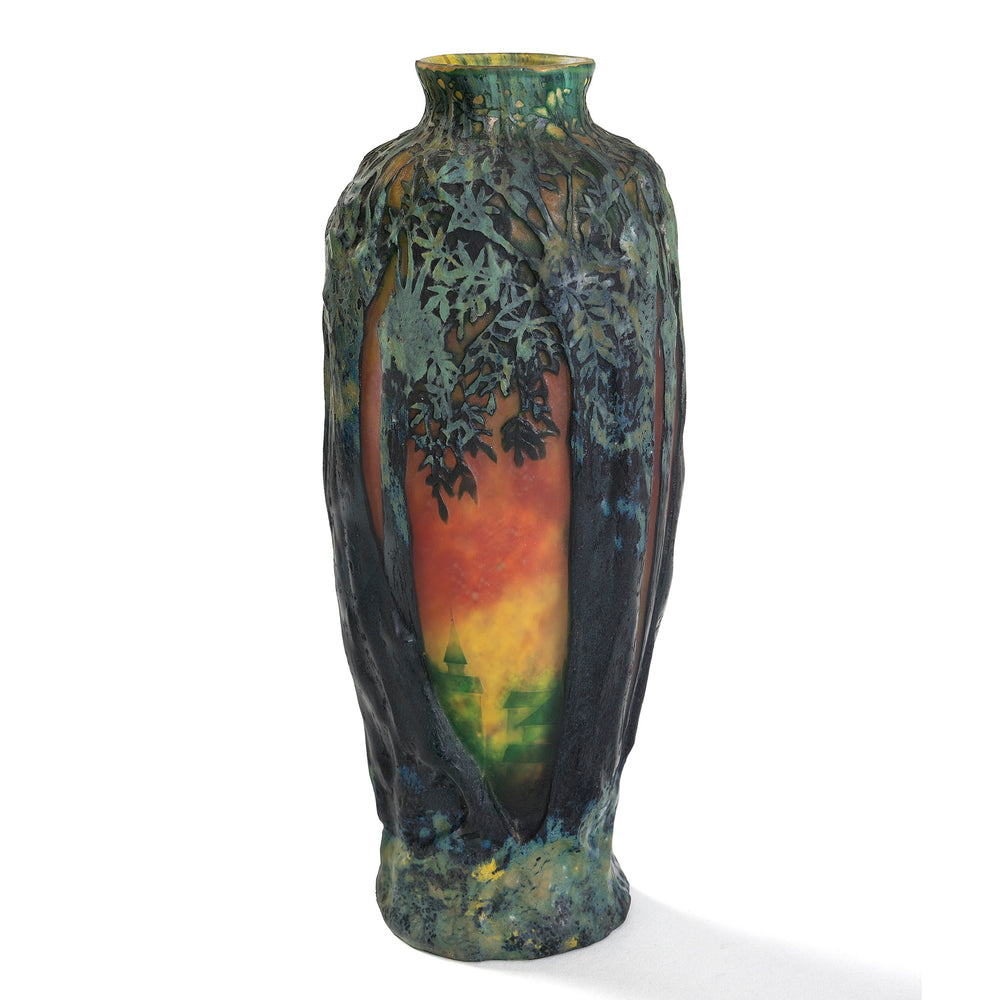 Macklowe Gallery Daum Nancy "Paysage d’été" Cameo Glass Vase