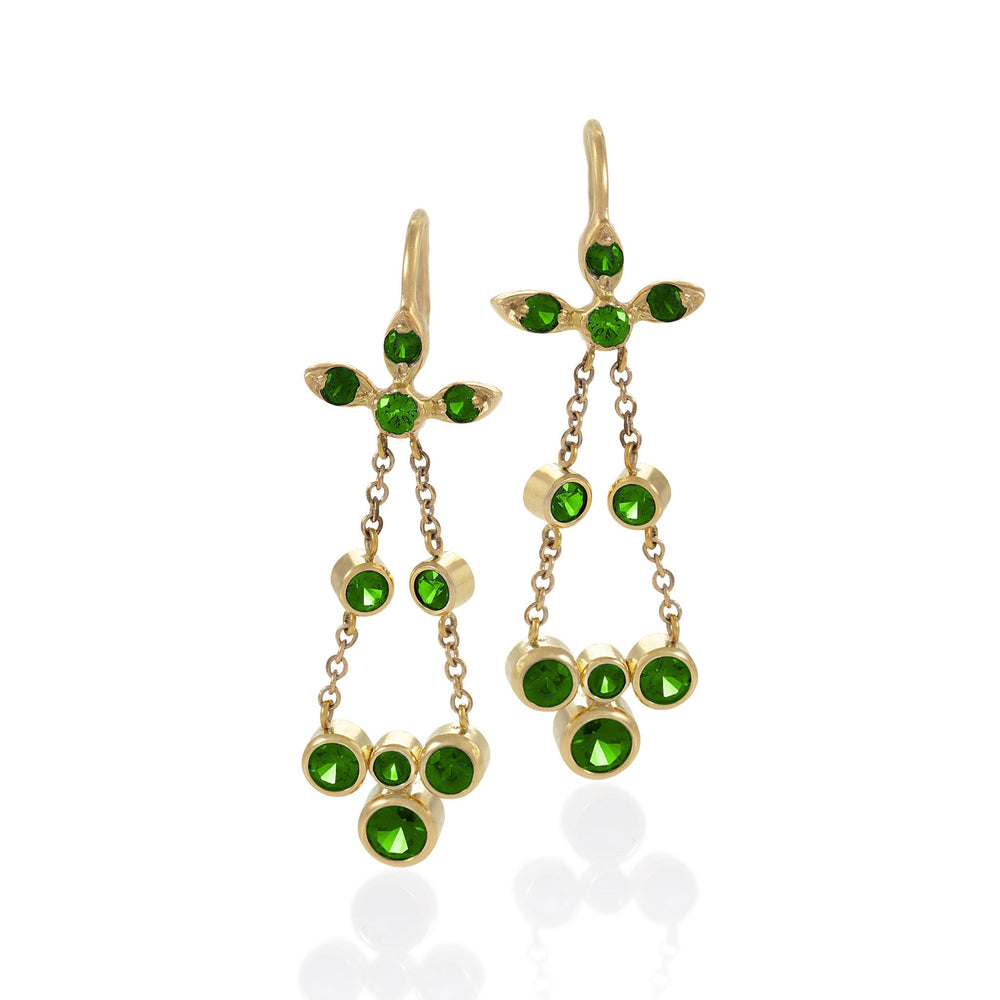 
                      
                        Macklowe Gallery Gold and Green Tsavorite Garnet Flexible Drop Earrings
                      
                    