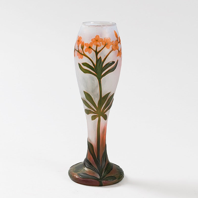 
                      
                        Macklowe Gallery Daum Nancy Wheel-Carved Floral Cameo Glass Vase
                      
                    