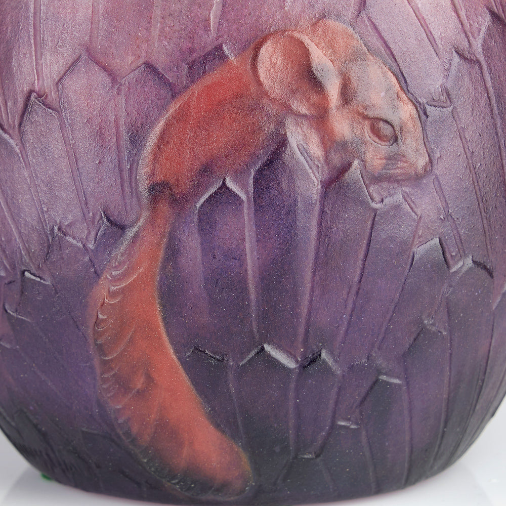 
                      
                        Macklowe Gallery Gabriel Argy-Rousseau "Ecureuils Dans L'Herbe" Pâte de Verre Glass Vase
                      
                    