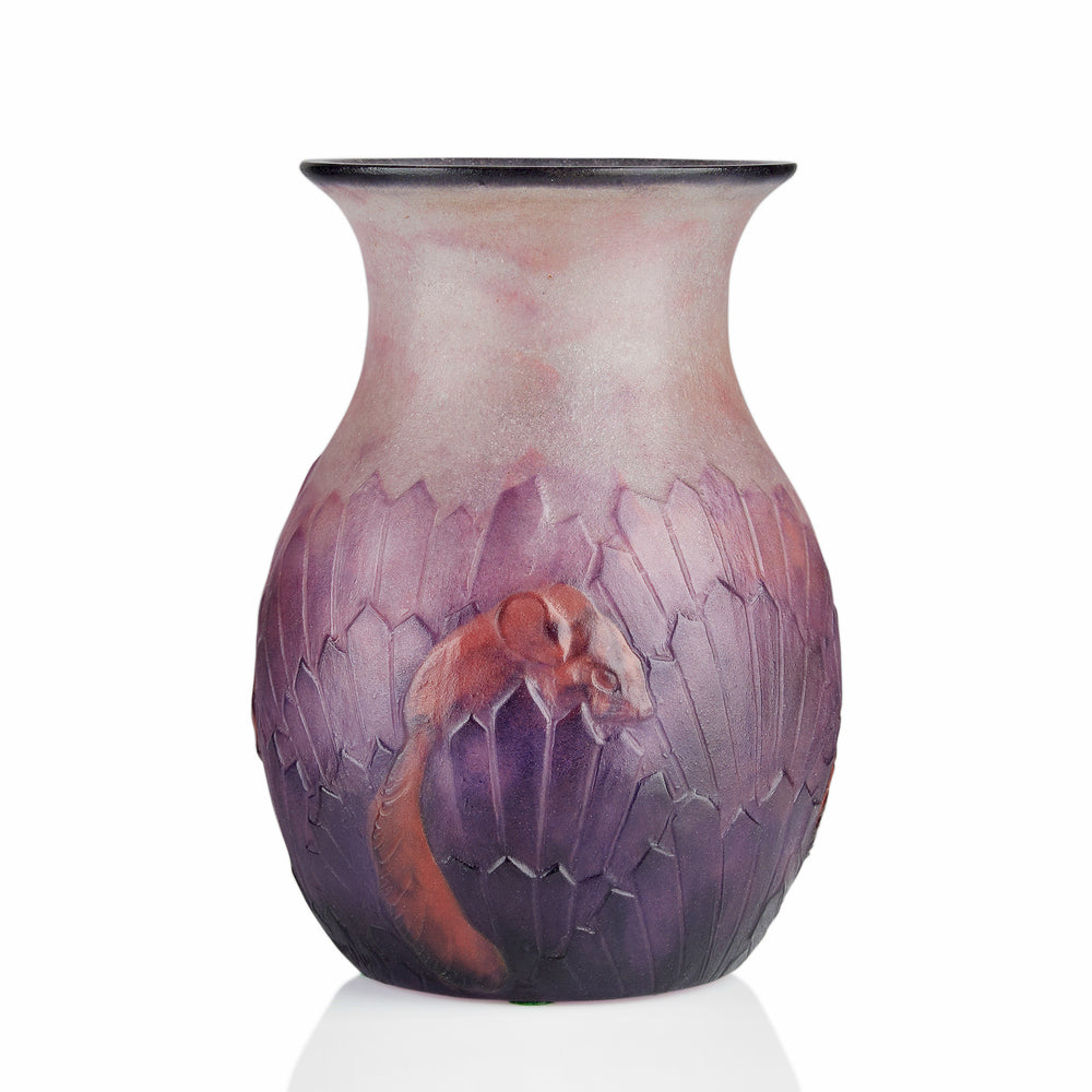 
                      
                        Macklowe Gallery Gabriel Argy-Rousseau "Ecureuils Dans L'Herbe" Pâte de Verre Glass Vase
                      
                    