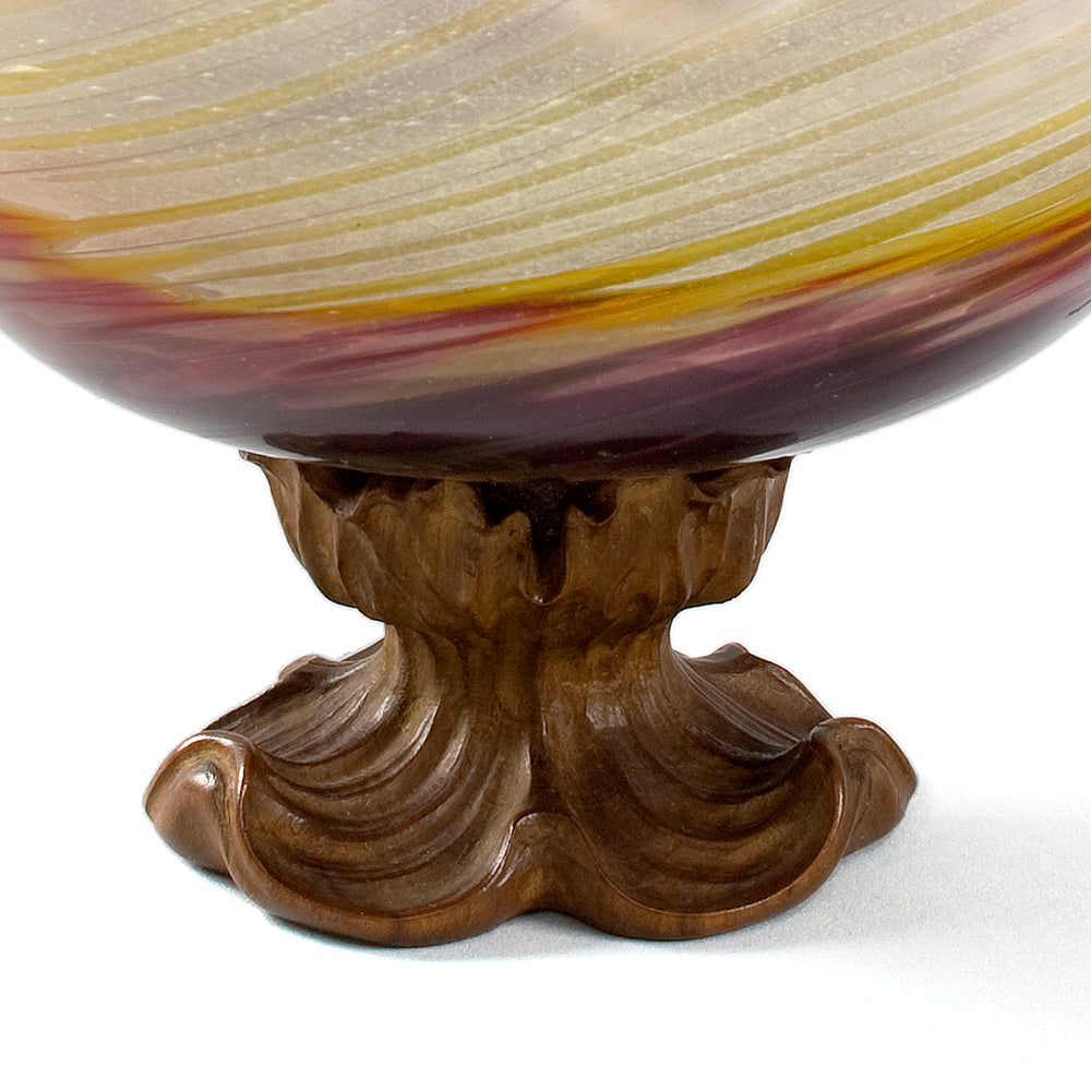 
                      
                        Émile Gallé Glass Bowl with Walnut Foot
                      
                    